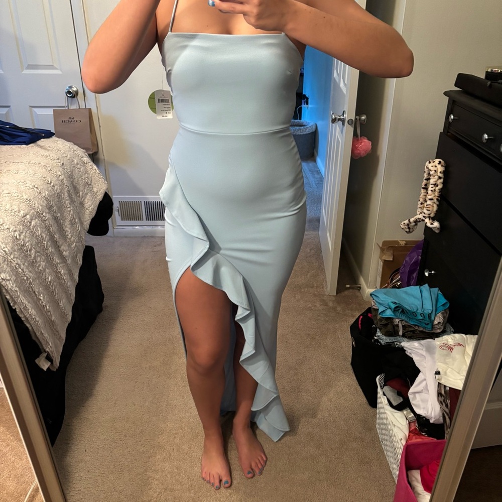 Windsor Asymmetrical Light Blue Dress